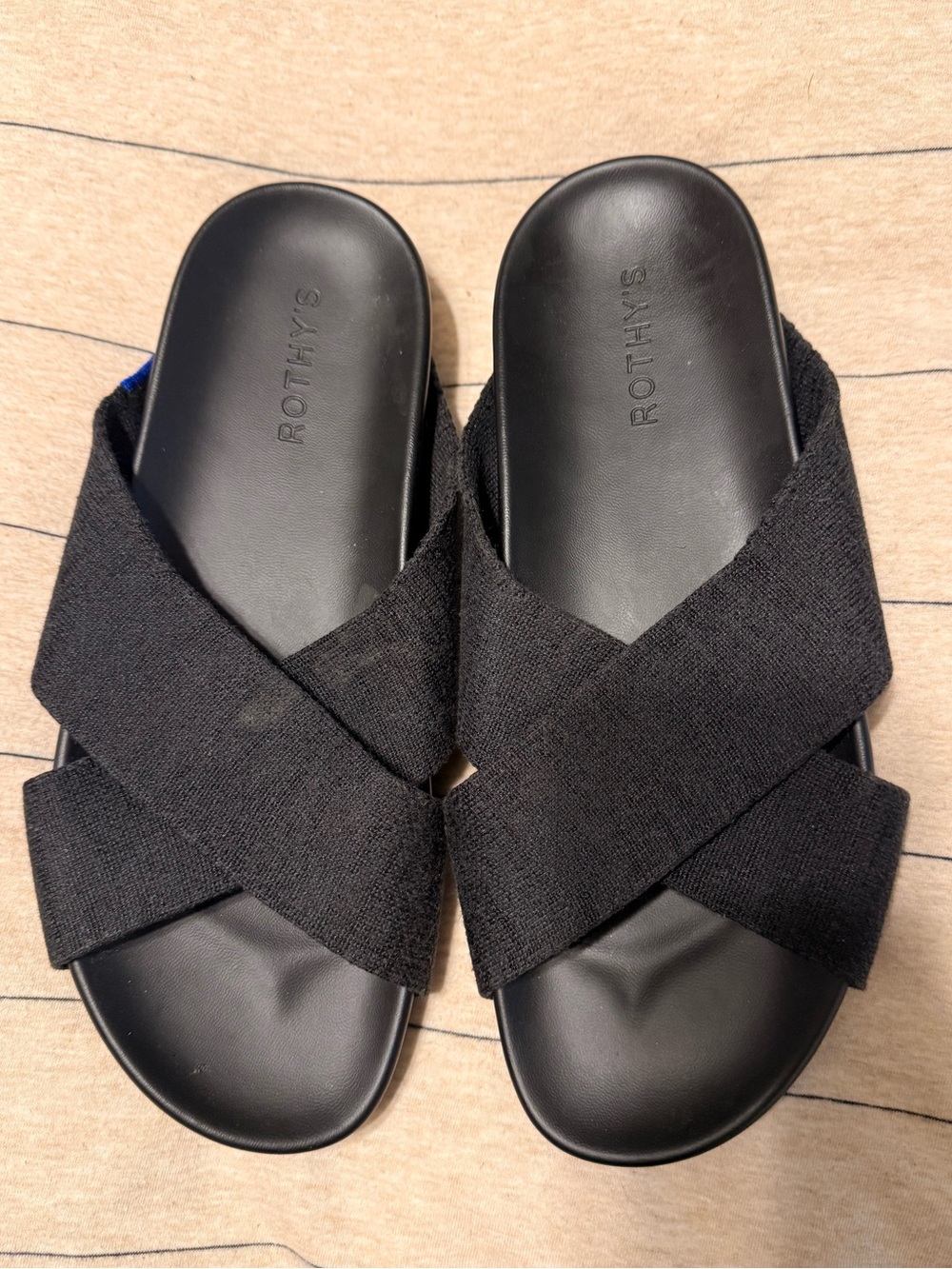 Rothy's Black Crisscross Slide Sandals